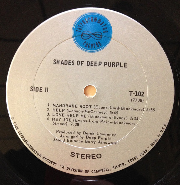 Deep Purple : Shades Of Deep Purple (LP, Album, Ter)