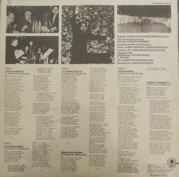 Mikis Theodorakis : Pablo Neruda (2xLP, Album)