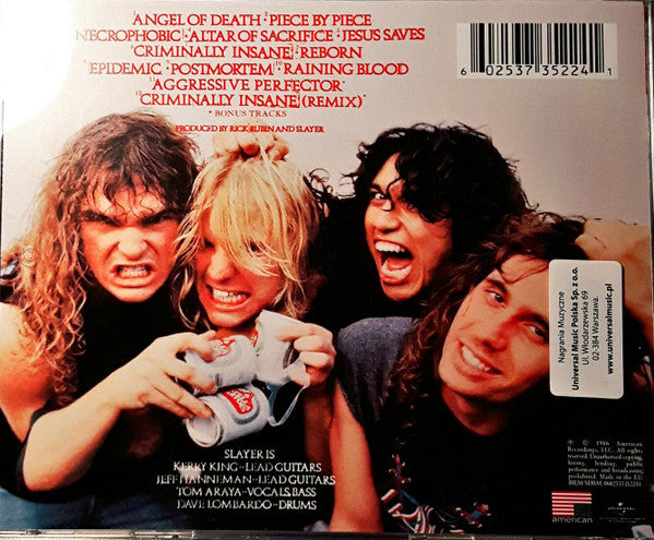 Slayer : Reign In Blood (CD, Album, RE, RM, Exp)