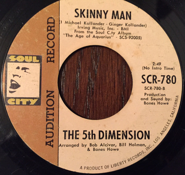 The 5th Dimension* : Blowing Away / Skinny Man (7", Single, Promo, Styrene, All)