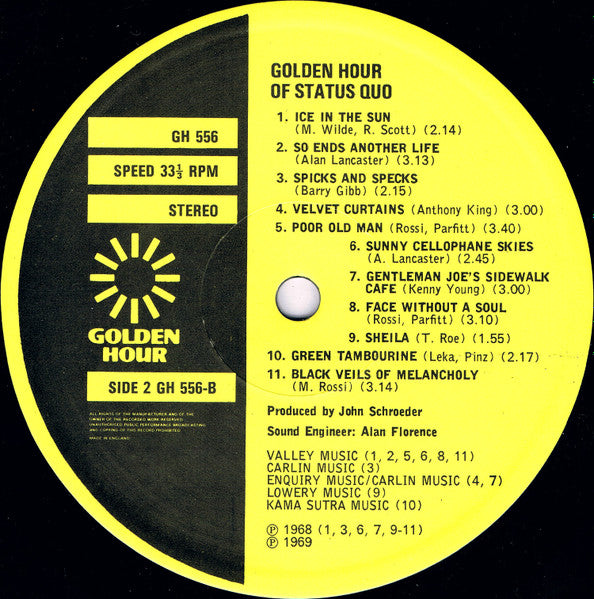Status Quo : Golden Hour Of Status Quo (LP, Comp, fla)