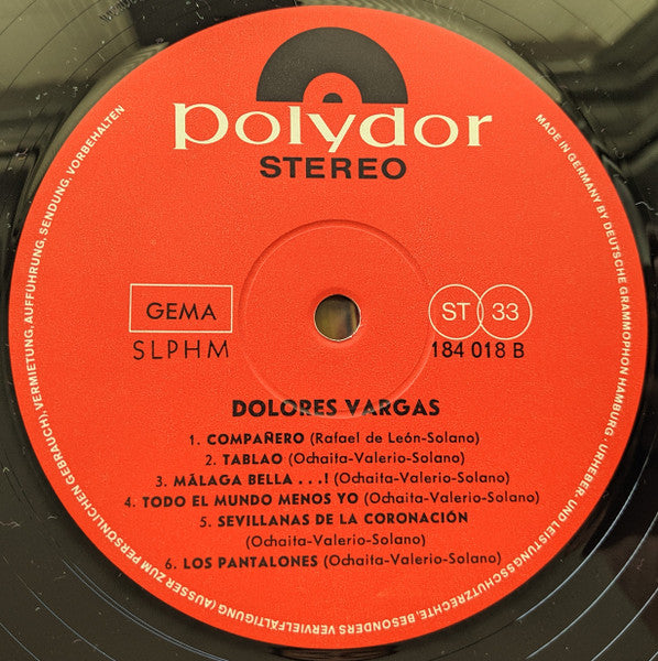 Dolores Vargas : Spain's Most Exciting Singer! (LP, Album)