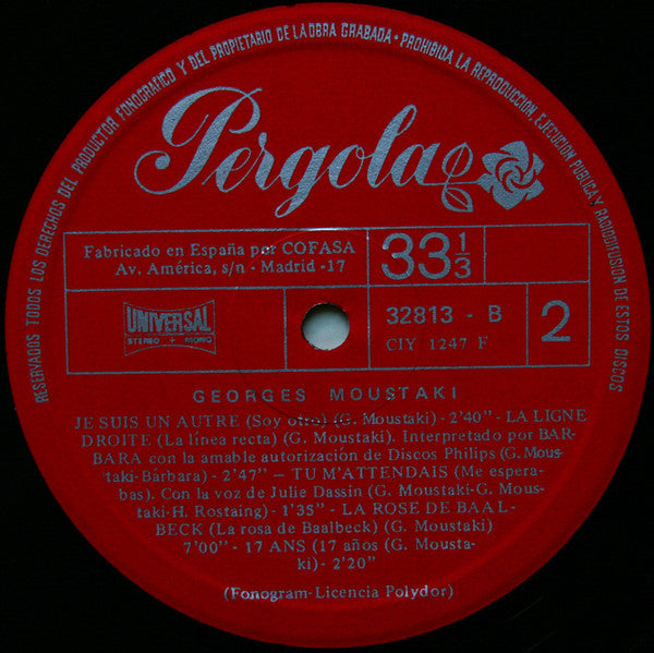 Georges Moustaki : Georges Moustaki (10", Album)