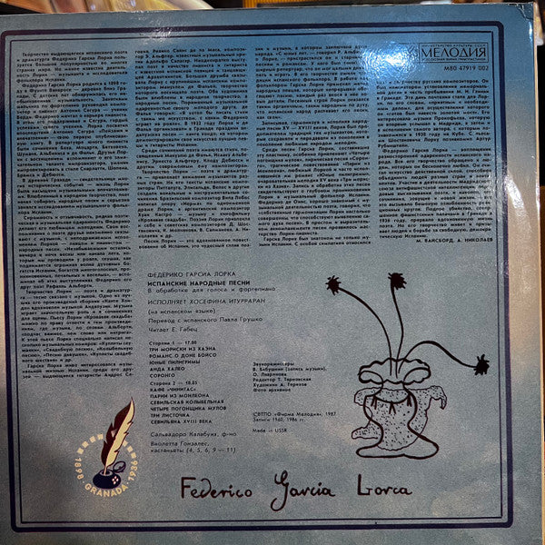 Josefina Iturraran : Spanish Folk Songs (LP, Mono)