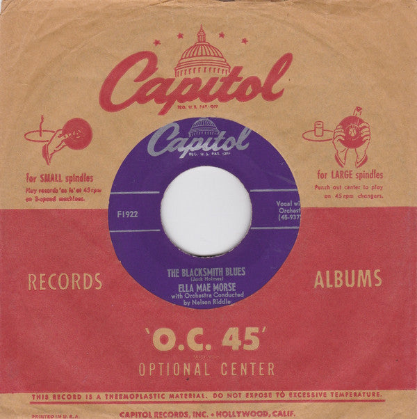 Ella Mae Morse : The Blacksmith Blues / Love Me Or Leave Me (7")