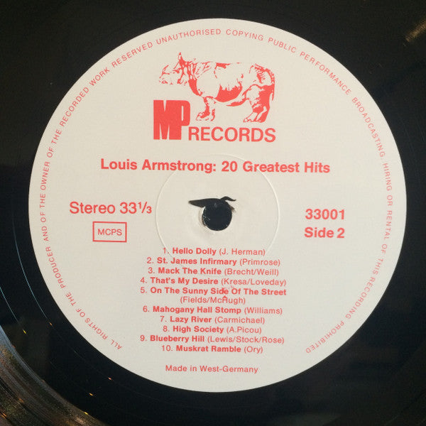 Louis Armstrong : 20 Greatest Hits (LP, Comp)