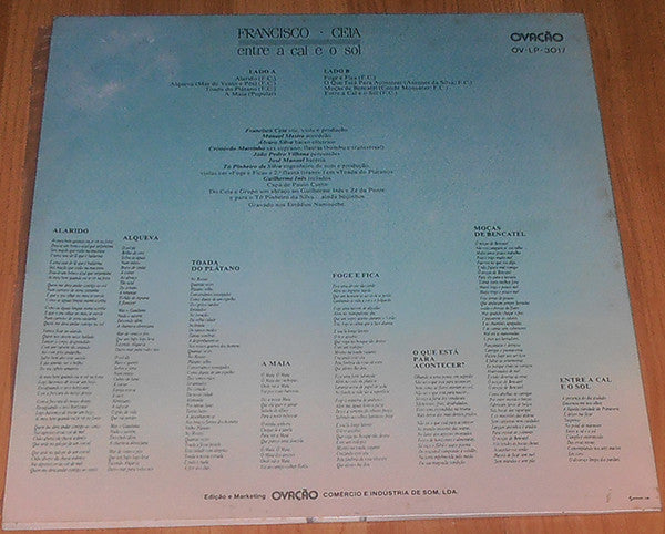 Francisco Ceia : Entre A Cal E O Sol (LP, Album)