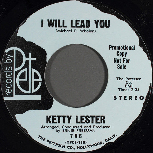 Ketty Lester : I Will Lead You (7", Mono, Promo)