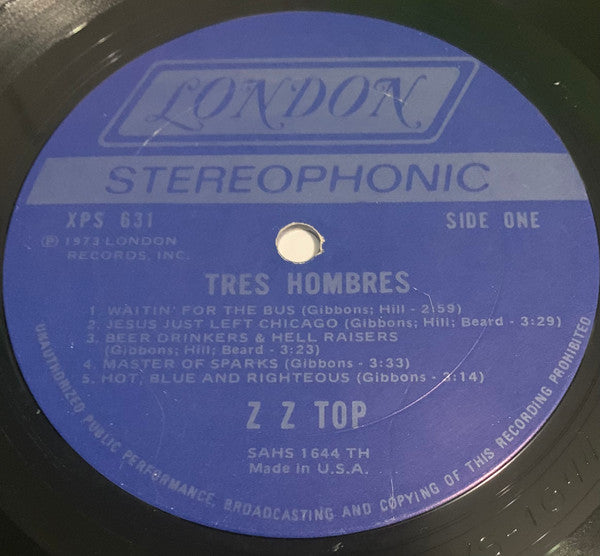ZZ Top : Tres Hombres (LP, Album, Ter)