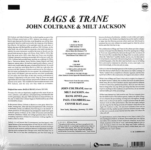 John Coltrane & Milt Jackson : Bags & Trane (LP, Album, Ltd, RE, RM, Col)