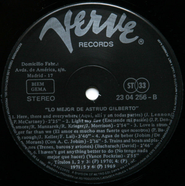 Astrud Gilberto : Lo Mejor De Astrud Gilberto (LP, Comp, RE)