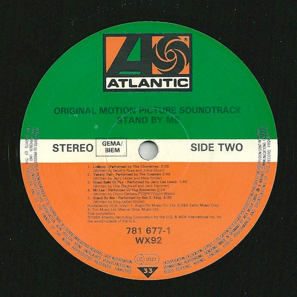 Various : Stand By Me (Original Motion Picture Soundtrack) (LP, Comp)