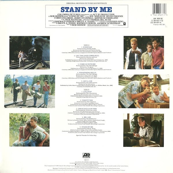 Various : Stand By Me (Original Motion Picture Soundtrack) (LP, Comp)