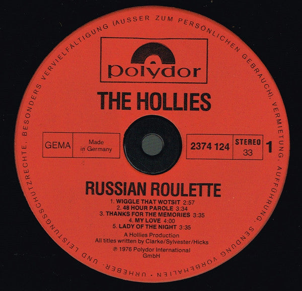 The Hollies : Russian Roulette (LP, Album)