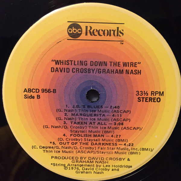 Crosby - Nash* : Whistling Down The Wire (LP, Album, Kee)