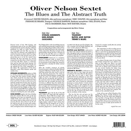 Oliver Nelson : The Blues And The Abstract Truth (LP, Album, RE, 180)