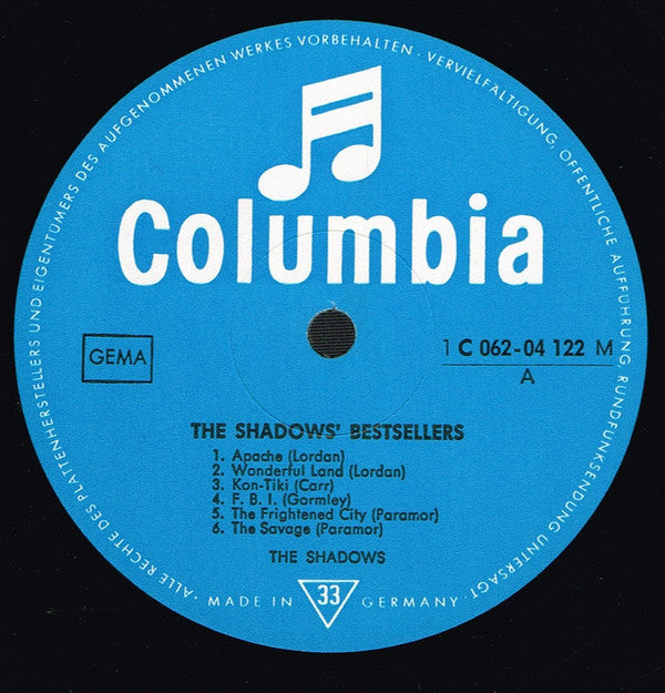 The Shadows : The Shadows' Bestsellers (LP, Comp, Mono, RE)