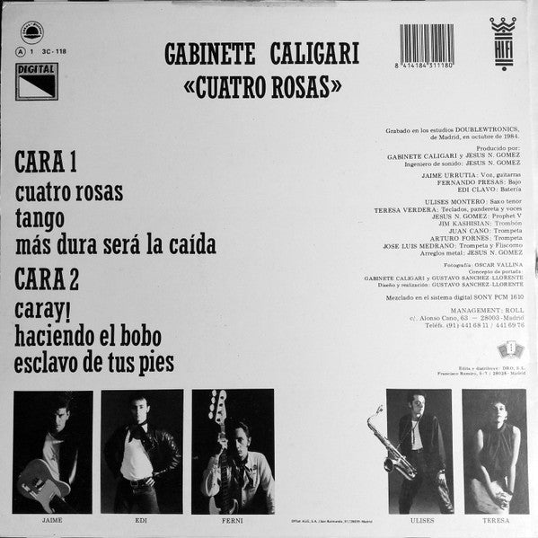 Gabinete Caligari : Cuatro Rosas (LP, MiniAlbum, Bla)