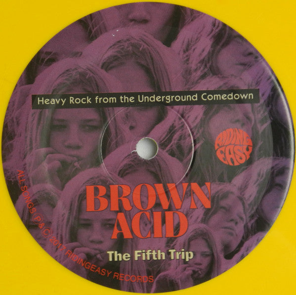 Various : Brown Acid: The Fifth Trip (Heavy Rock From The Underground Comedown) (LP, Comp, Yel)
