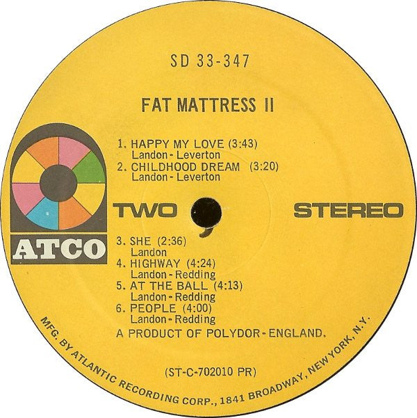 Fat Mattress : Fat Mattress II (LP, Album, PR )
