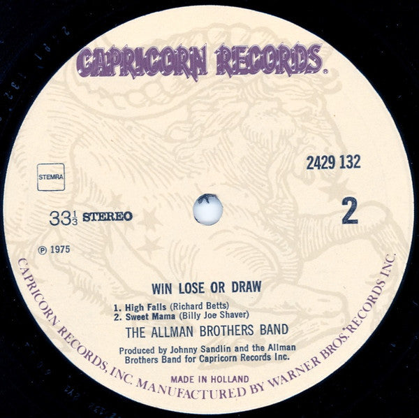 The Allman Brothers Band : Win, Lose Or Draw (LP, Album, Gat)