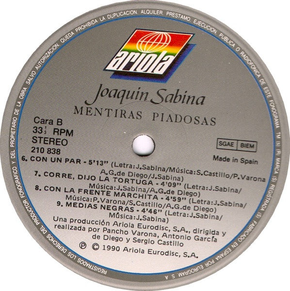 Joaquín Sabina : Mentiras Piadosas (LP, Album)