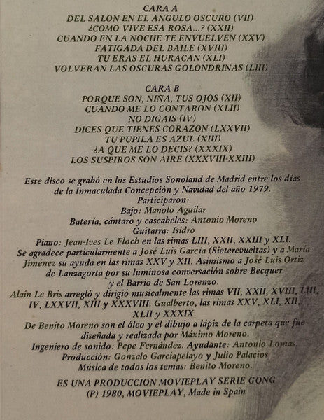 Benito Moreno : G. A. Bécquer - Rimas (LP, Album)