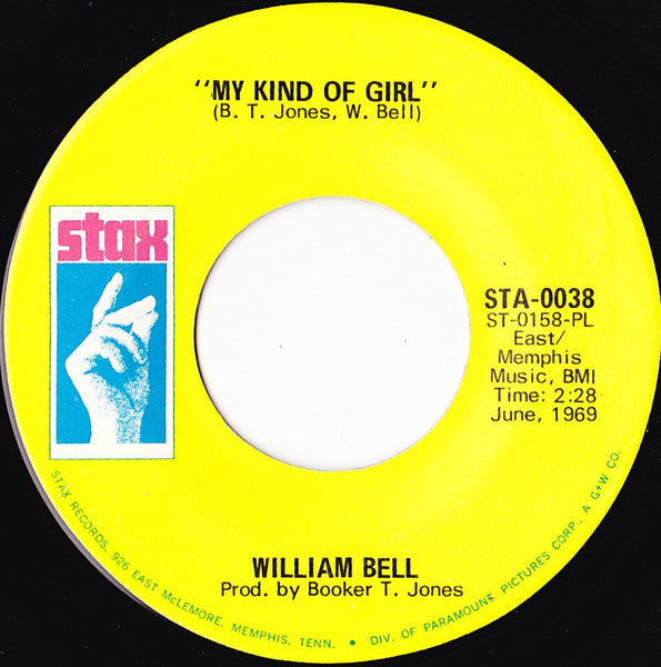 William Bell : Happy / My Kind Of Girl (7", Single)