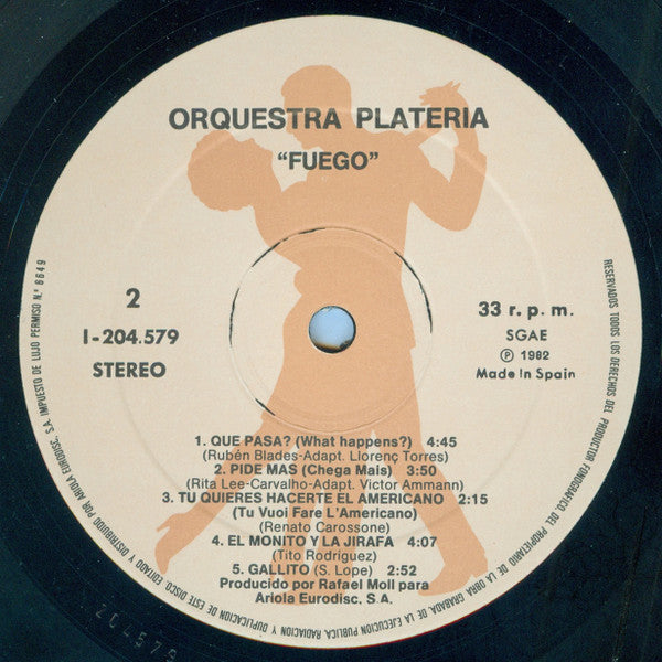 Orquestra Plateria : Fuego (LP, Album)