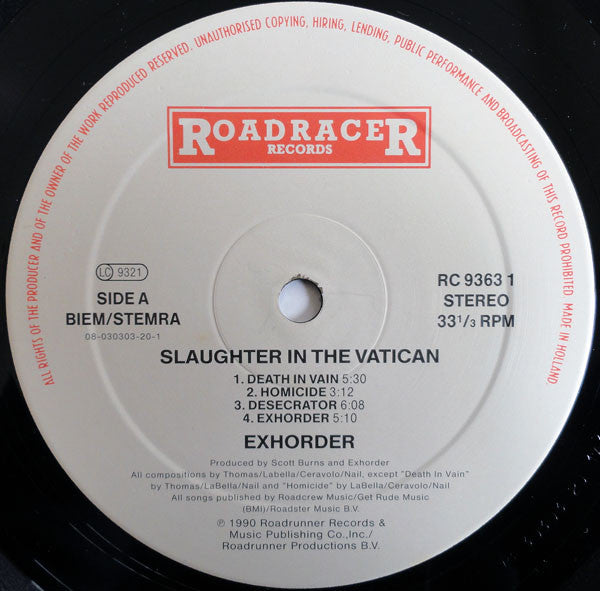 Exhorder : Slaughter In The Vatican (LP, Album)