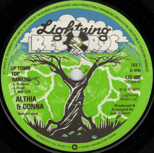 Althea & Donna / The Mighty Two : Up Town Top Ranking / Calico Suit (7", Single, Sol)