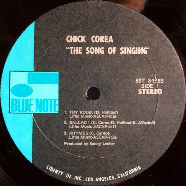 Chick Corea : The Song Of Singing (LP, Album, RP)