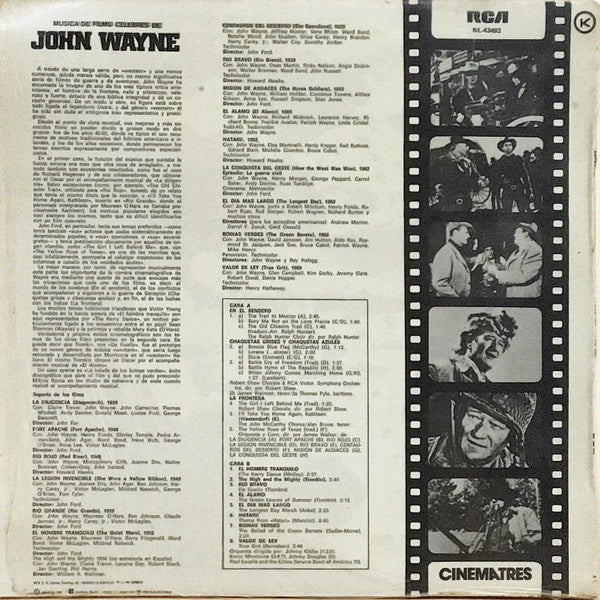 Various : Musica De Films Celebres De John Wayne (LP, Comp, Promo)