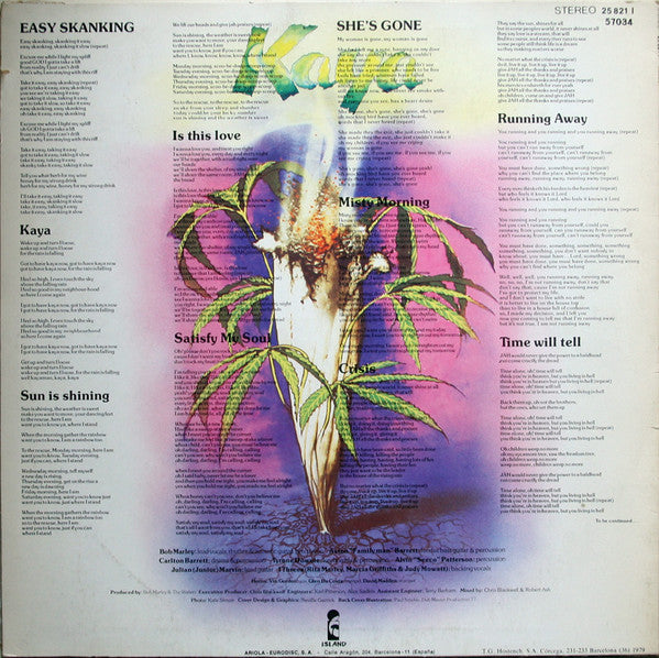 Bob Marley & The Wailers : Kaya (LP, Album, RP)