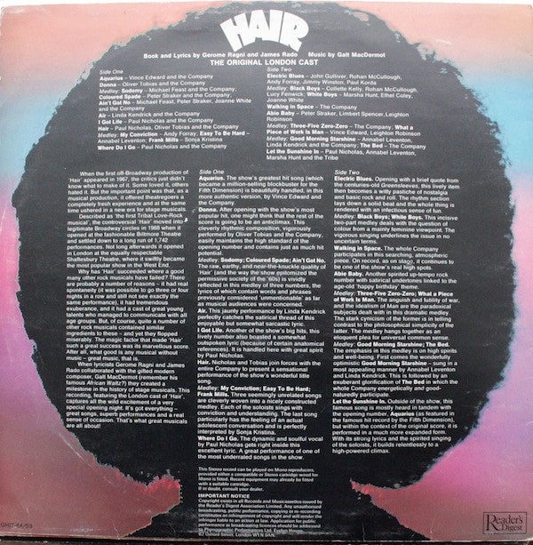 The Original London Cast* : Hair (LP, Album)