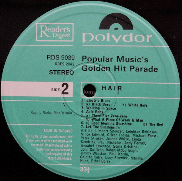 The Original London Cast* : Hair (LP, Album)