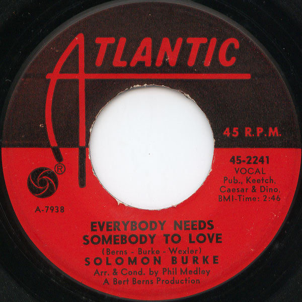 Solomon Burke : Everybody Needs Somebody To Love / Looking For My Baby (7", Single)
