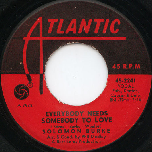 Solomon Burke : Everybody Needs Somebody To Love / Looking For My Baby (7", Single)