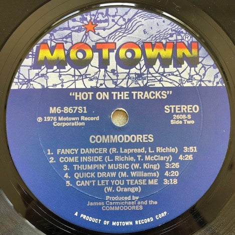 Commodores : Hot On The Tracks (LP, Album, Mon)