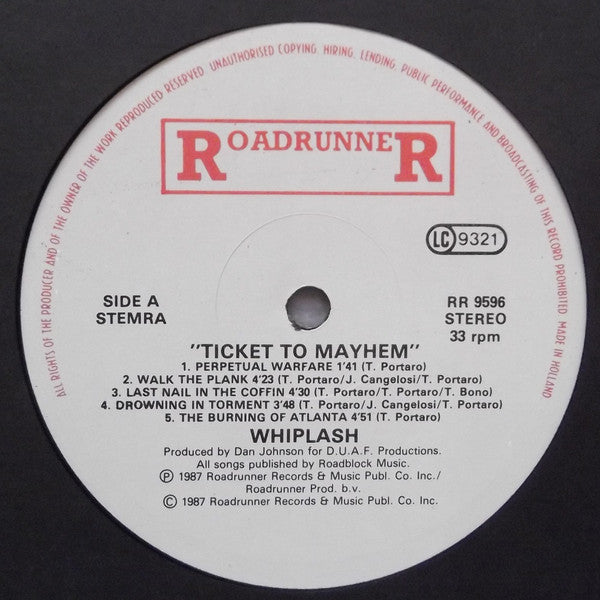 Whiplash (5) : Ticket To Mayhem (LP, Album)