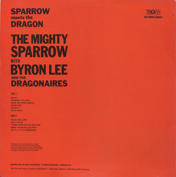 Mighty Sparrow With Byron Lee And The Dragonaires : Sparrow Meets The Dragon (LP, Album, RE)