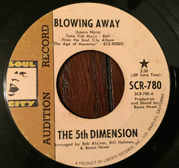 The 5th Dimension* : Blowing Away / Skinny Man (7", Single, Promo, Styrene, All)