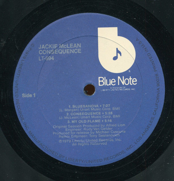 Jackie McLean : Consequence (LP, Album)
