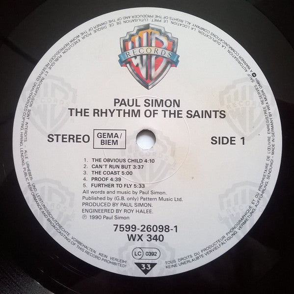 Paul Simon : The Rhythm Of The Saints (LP, Album, Als)