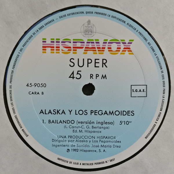 Alaska Y Los Pegamoides : Bailando (12", Maxi)