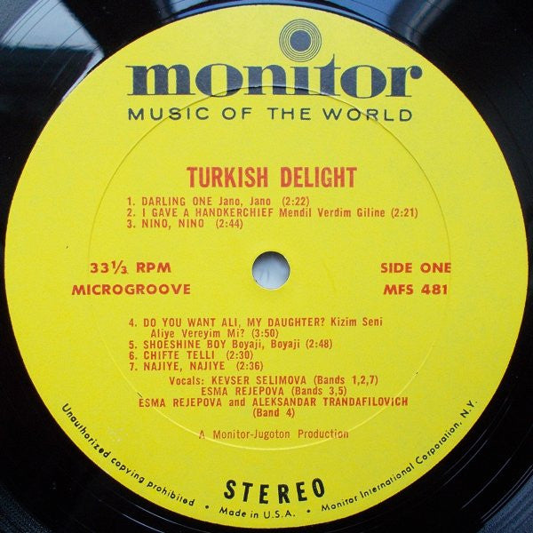 Various : Turkish Delight (New Sounds From The Near East) (LP)