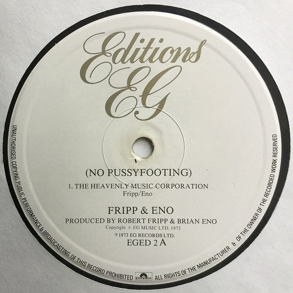 Fripp & Eno : (No Pussyfooting) (LP, Album, RE)