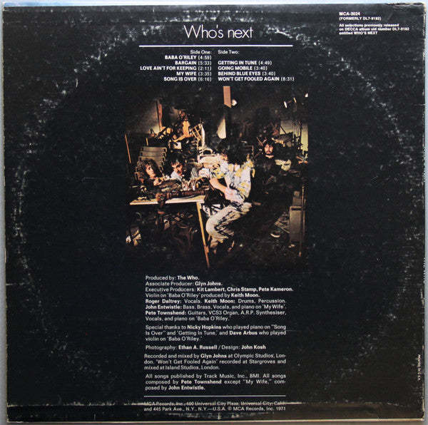 The Who : Who's Next (LP, Album, RE, Pin)