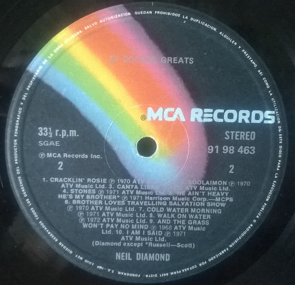Neil Diamond : 20 Diamonds Hits (LP, Comp)