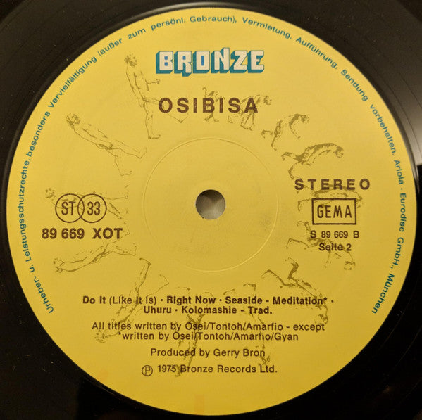 Osibisa : Welcome Home (LP, Album, Gat)